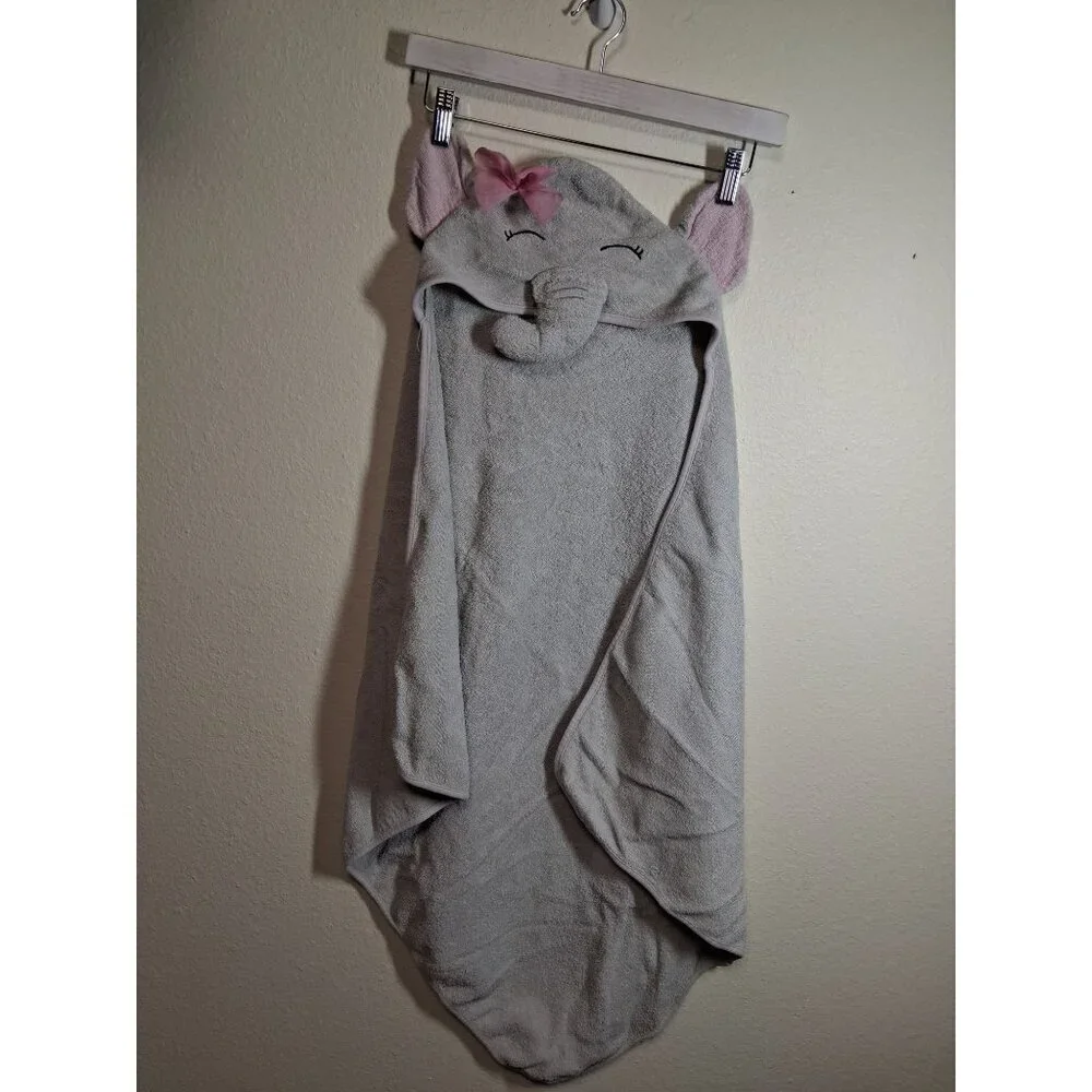 Elephant Hooded Bath Towel Gray Girls